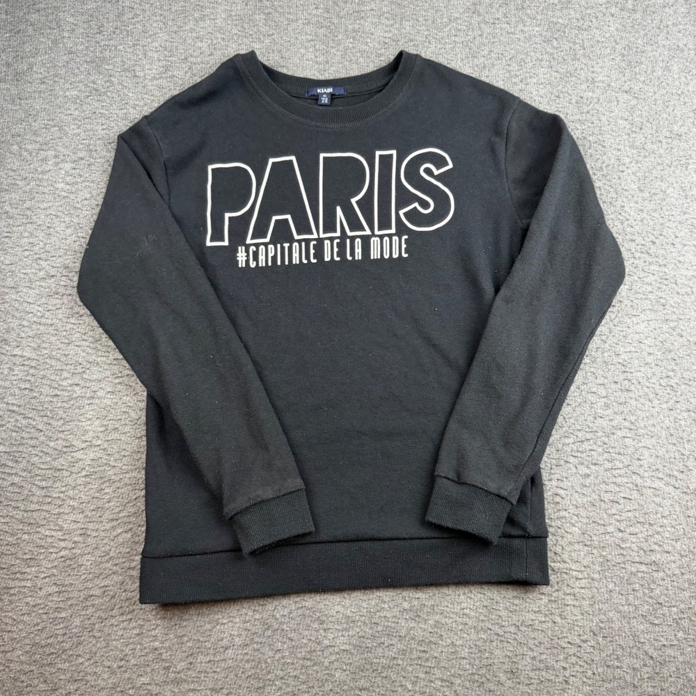 Kiabi Sweatshirt Women's XS Black Paris Capitale De La Mode Graphic Pullover